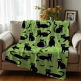thumbnail image 4 of Ultra-Soft Black Cat Print Fleece Throw Blanket – Cozy All-Season Comfort for Sofa, Bed, Camping, Car & Travel – Machine Washable 100% Polyester, Playful Contemporary Design, 4 of 7