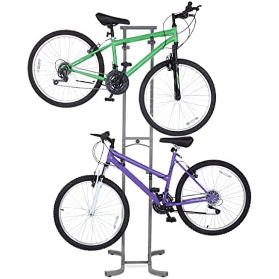 Bike Garage Storage Rack, 2 Bicycle Garage Floor Stand, Freestanding, Adjustable Hooks, for Mountain & Road Bicycles, Universal for Indoor Use$$Sport & Recreation Other