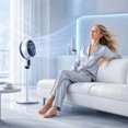 thumbnail image 7 of Pedestal Fan Adjustable Height, 4 Modes, 360° Rotating Air Circulation Standing Fan, Quiet Floor Fan with Retractable Pole for Home Bedroom Office Cooling Ventilation, 7 of 7