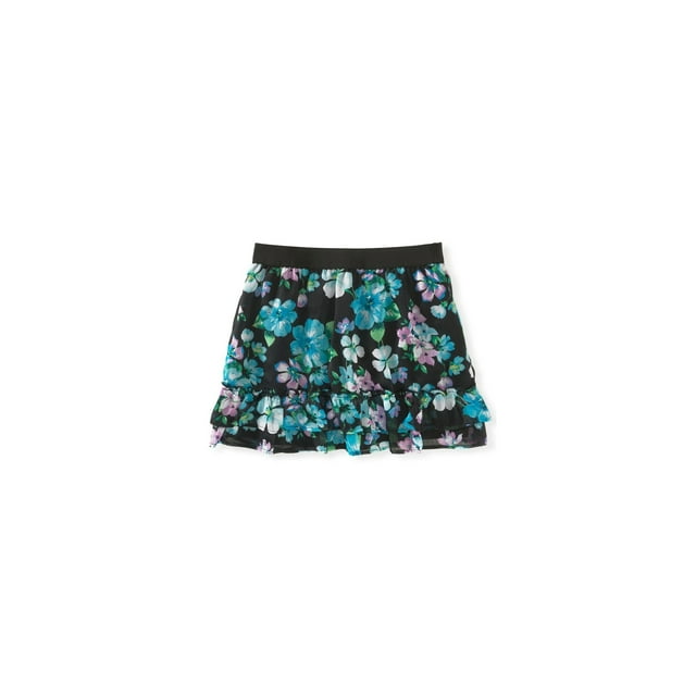 Minifalda de Gasa Floral Aeropostale para Mujer Negro Extragrande