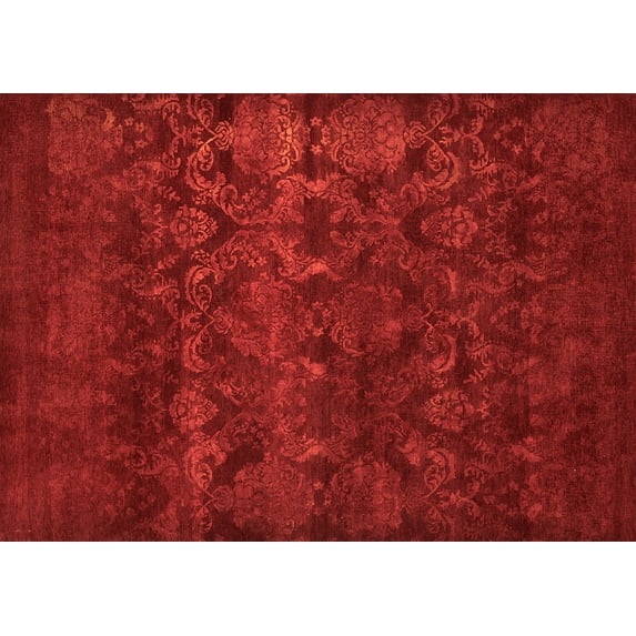 Ahgly Company Indoor Rectangle Oriental Orange Industrial Area Rugs, 2' x 4'