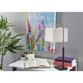 thumbnail image 2 of Adesso Flora Table Lamp, Black & Antique Brass, Off-White Textured Fabric Shade, 2 of 6