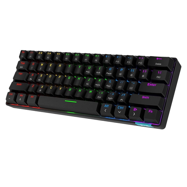 mecánico RGB LED inalámbrico Bluetooth 61 teclas para Negro B Sunnimix combo de teclado y ratón
