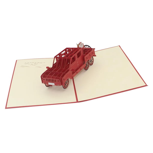 Buggy De Papá Noel Tarjeta De Felicitación Estéreo Tarjeta De Felicitación De Buggy De Navidad Emergente Tarjeta De Deseos De Buggy De Navidad Plegable Con Escritura En Blanco Para El Festival Moyic EL011100-00