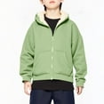 thumbnail image 6 of Atogsazn Children's Girls Fleece Lined Hoodies Kids Zip Up Long Sleeve Sherpa Jacket with Pocket Clothes Tops Army Green 9-10 Years Fashion, 6 of 8