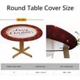 thumbnail image 2 of Merry Christmas Round Fitted Tablecloth Happy New Year Snowflake Red Tablecloth Waterproof Oilcloth Table Cover for 40"-44", 2 of 4
