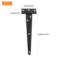 thumbnail image 2 of Bisagras de puerta T de 6 paquetes, bisagras de puerta de garaje de hierro forjado de 8" (Negro), 2 of 7