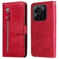 thumbnail image 1 of For Xiaomi Redmi Note 14 4G (164.84mm) Case Zipper Wallet Calf Texture PU Leather Phone Cover - Blac, 1 of 5