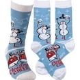 thumbnail image 2 of Primitives by Kathy Unisex Socks - Christmas Cheer - Snowman, 2 of 2