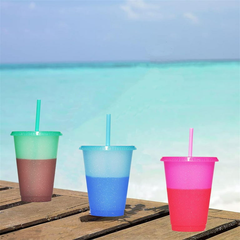 Kids Cups With Straws and Lids - 5 Kids Tumblers with Lids and