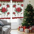 thumbnail image 4 of SUNWISHA 2 Piece Set Christmas Poinsettia Curtain Valances for Kitchen 26 X 36 Inch (Style 4), 4 of 7