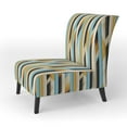 thumbnail image 3 of Designart "Chic Urban Stripes II" Chaise d'Appoint Jaune à Rayures - Fauteuil Moderne pour Salon, 3 of 7