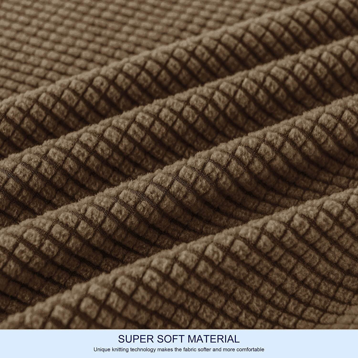 Subrtex Textured Grid Stretch Sofa Cover Couch Slipcover with Separate Cushion Cover (Coffee, Sofa)