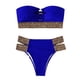 thumbnail image 1 of Traje de baño de bikini bandeau sin tirantes con abertura y anillo en O para mujer, 1 of 6