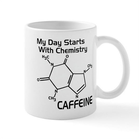 CafePress - Molecular Caffeine Mugs - 11 oz Ceramic Mug - Novelty Coffee Tea Cup