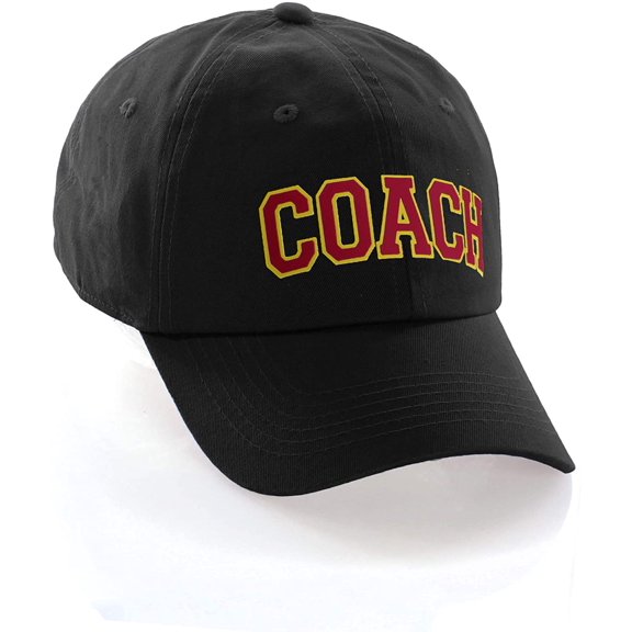 Sports Team Coach Baseball Hat Layered Arch Letters Unstructured Low Profile Cap