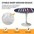 thumbnail image 2 of Elastic Fitted Round Tablecloth, Navy Blue American Flag Waterproof Stretch Table Cover for 55"-60" Tables, Abstract Red Hockey Stripes Us Flag Washable Outdoor Tablecloths for Patio, Picnic, Camping, 2 of 9