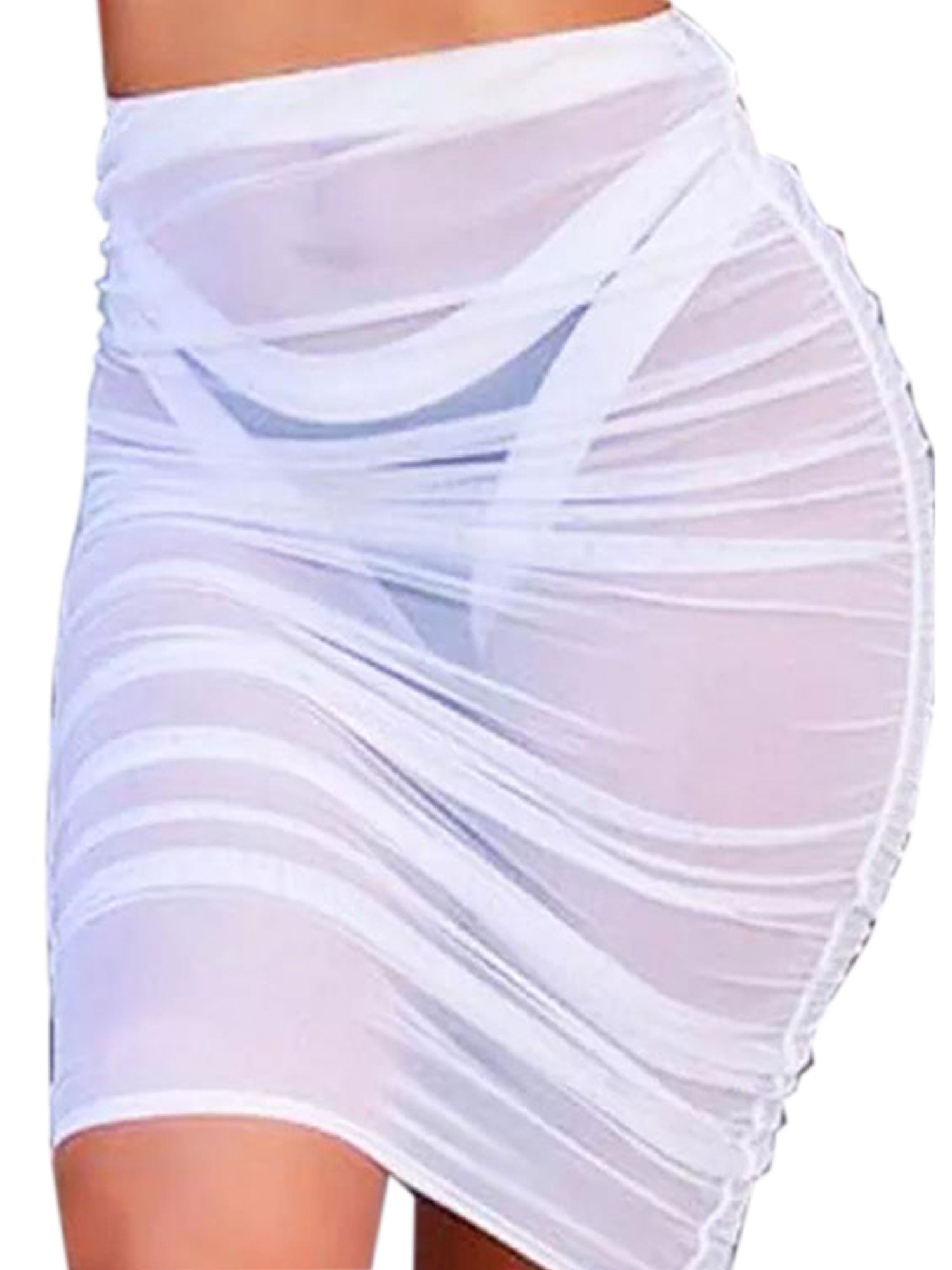 Women Beach Mesh Cover Up Skirt Chiffon 