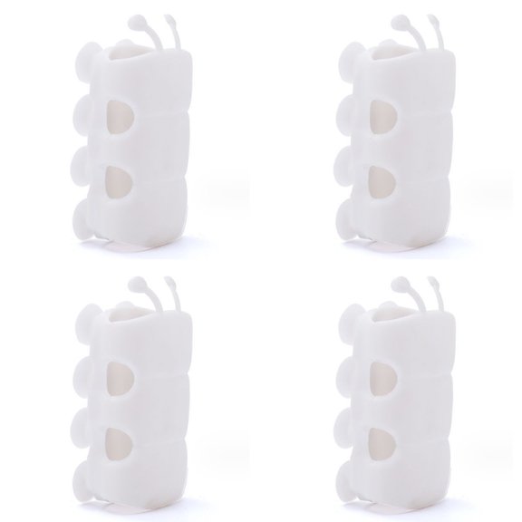 4 Pieces Silicone Shower Head Suction Cup Holder Without Drilling Adhesive Mount Bracket for Kid Adult - white
