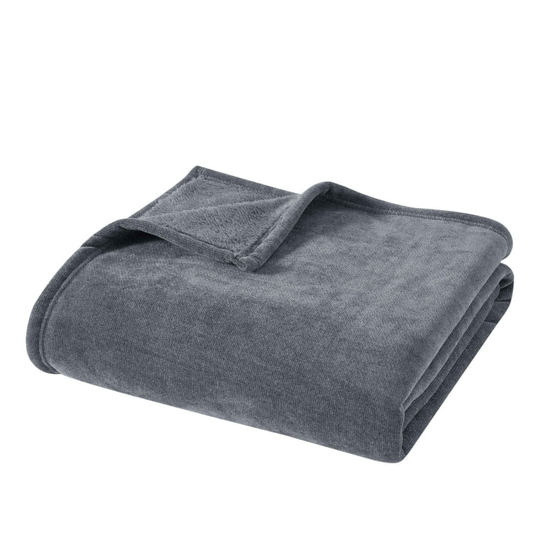 Mainstays Cozy Sweatshirt Chenille Throw Blanket, Soothing Grey