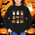 thumbnail image 2 of Enjoytime Halloween Kids Sweatshirts Boys Girls Ghost Print Long Sleeve Pullover Tops Fall Fashion Cute Crew Neck Sweatshirt 1-13 Years, 2 of 6
