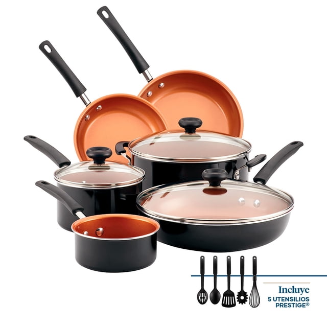 Juego de Ollas Farberware Easy Clean Pro 14 pzs. Aluminio, antiadherente cerámico. Negro