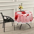 thumbnail image 6 of Coolnut Valentine's Day Round Tablecloth, Pretty Love Heart Lace Round Table Cloth Water Resistant Spill Proof Large Table Cover for Valentine's Day Romantic Dinner Decorate, 60", 6 of 7