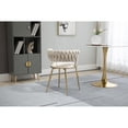 thumbnail image 6 of Modern Velvet Dining Chairs with Golden Legs, Set of 2 - Stylish and Comfortable Upholstered Chairs, Ivory, 6 of 8