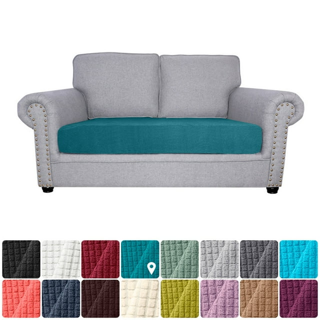 Fundas para asiento de sofá, fundas para cojines de sofá, 2 plazas, elastano elástico, tela jacquar yeacher 2 azul claro