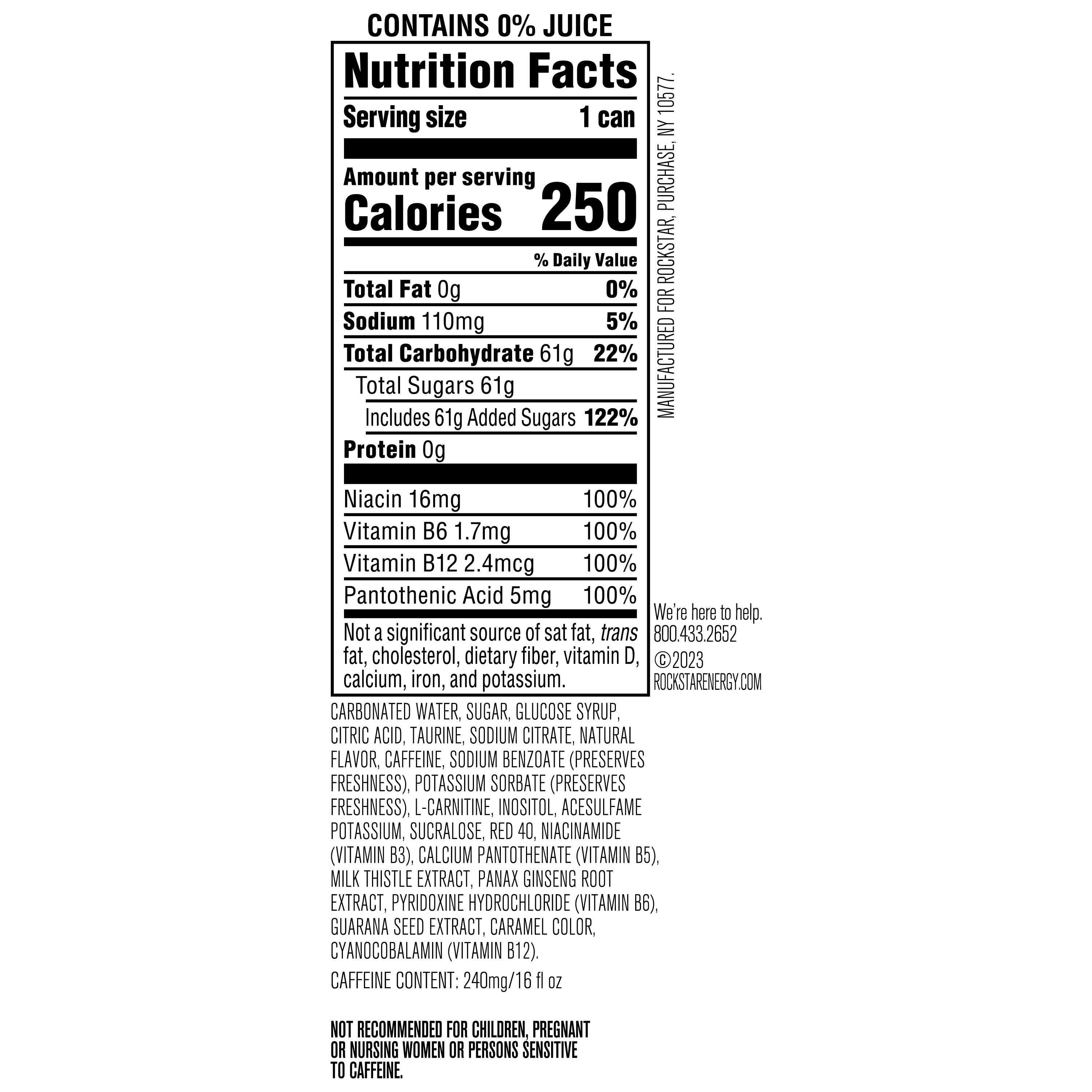 Rockstar Punched Fruit Punch Energy Drink, 16 fl oz, 12 Pack Cans