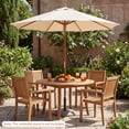 thumbnail image 2 of Gymax 9FT Patio Umbrella w/Adjustable Height Rope Pulley Lift Vented Top 8 Sturdy Ribs Beige, 2 of 10