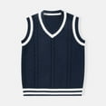 thumbnail image 4 of Womens Sleeveless Sweater Vest Men's And Women's Matching Knitted Sweater Blouses Knitted Yarn Cardigans College Style School Blouses, 4 of 9