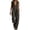 Grey, variant on Women's Hooded Zip Front Jumpsuit Long Sleeve Long Romper with Pockets Casual Wear Blue S