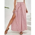 thumbnail image 5 of CIENVNSTG Floral Palazzo Boho Flowy Baggy Pants for Women Elastic High Waist Wide Leg Vacation Casual Long Lounge Trendy Trousers Pink XL, 5 of 7