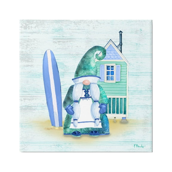 Stupell Industries Coastal Gnome Beach Shack Home Graphic Art Gallery Wrapped Canvas Print Wall Art, Design by Paul Brent