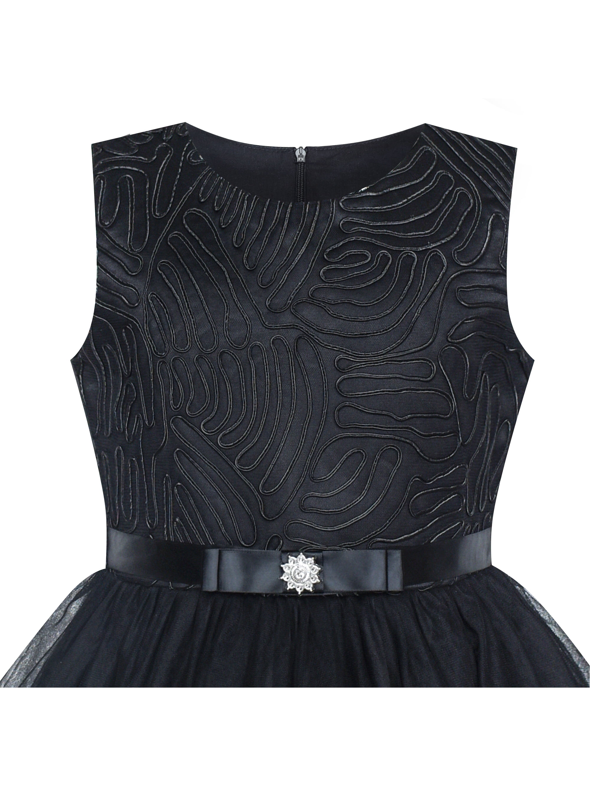 Flower Girl Dress Black Wedding Party Bridesmaid Dress 12 Years