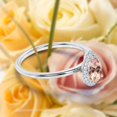 thumbnail image 2 of Beautiful Art Deco 1.25 Carat Pear Cut Affordable Morganite And Diamond Moissanite Engagement Ring, Classic Wedding Ring in 925 Sterling Silver With 18k White Gold Plating, Promise Ring, 2 of 3