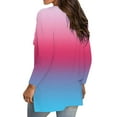 thumbnail image 5 of MRULIC womens t shirts Women's Summer Fashion Casual Long Sleeve Tie-dye V-Neck Tops T-shirt Blouse Womens t shirts Hot Pink + XXL, 5 of 8