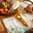 thumbnail image 4 of Fall Thanksgiving Placemats Set of 6, Autumn Pumpkins Eucalyptus Leaves Heat Resistant Washable Dining Table Mats Fall Holiday Farmhouse Decor for Kitchen&Linens Outdoor Indoor, Blue Sage Green Orange, 4 of 6