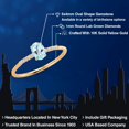 thumbnail image 2 of Gem Stone King 10K Yellow Gold Oval Sky Blue Topaz and White Lab Grown Diamond Engagement Ring for Women (0.55 Cttw, Oval 6X4MM, Gemstone November Birthstone, Available in Size 5, 6, 7, 8, 9), 2 of 6