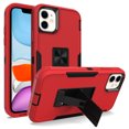 thumbnail image 1 of Allytech Designed for iPhone 11 Case 2019 (6.1 inch), Military Grade Shockproof Dustproof Work with Magnetic Car Mount Hybrid Hard PC Built-in Kickstand Case for Men Women, Red+Black, 1 of 5