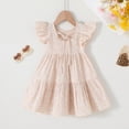 thumbnail image 2 of Happy Town Toddler Baby Girl Boho Dress Linen Ruffle Sleeveless Casual Dress, 2 of 9