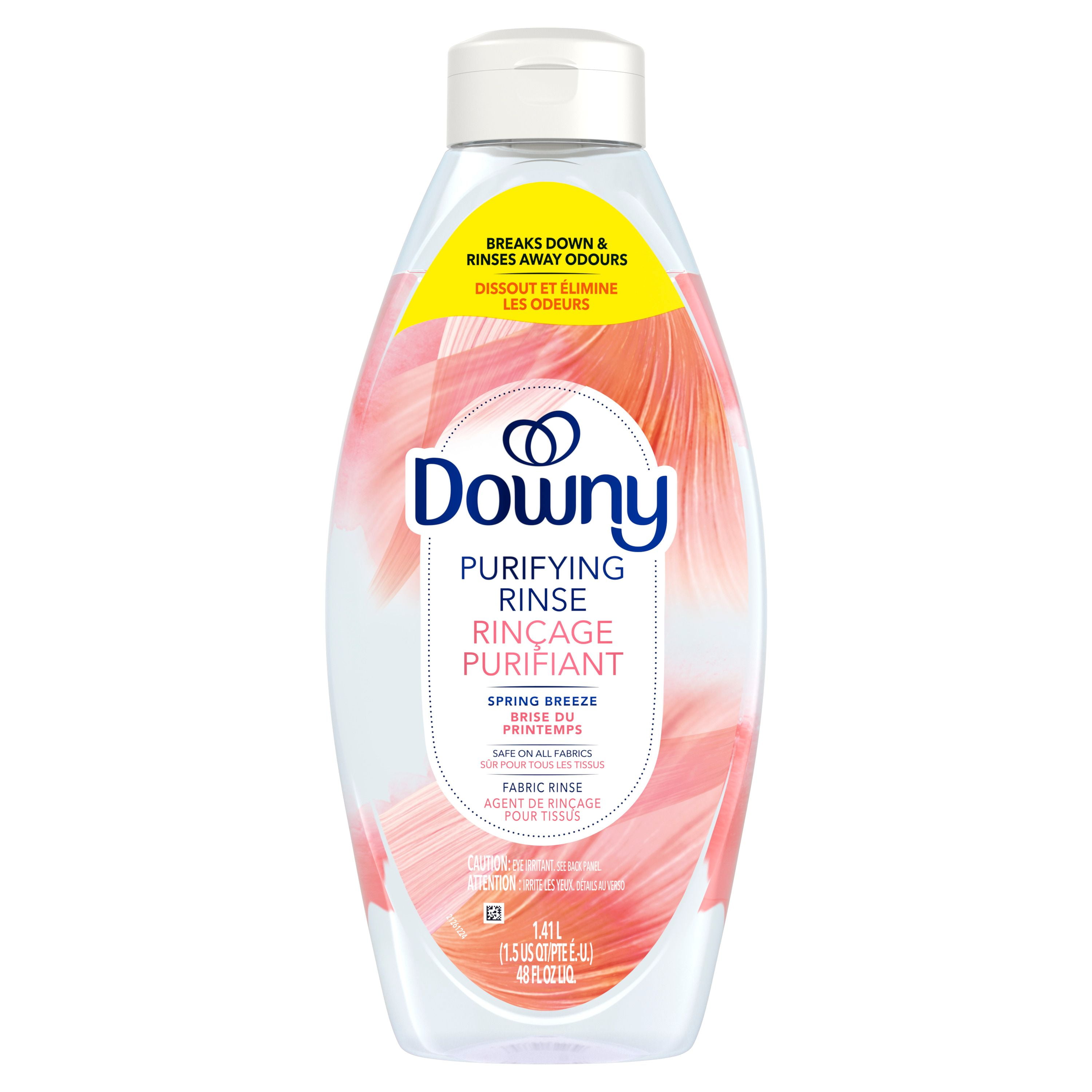 Downy Fabric Rinse Laundry Odour Remover, Spring Breeze Scent, Fabric Softener and Laundry Odour Removal Rinse, 1.41L