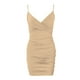 thumbnail image 5 of Vestido camisola sin mangas de color liso con cuello en V para mujer: estilo informal para primavera-verano, cintura elástica, ideal para fiestas y vacaciones., 5 of 8
