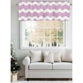 thumbnail image 6 of Pink and White Stripes Valances for Windows, Rod Pocket Kitchen Valance Curtains - Soft & Washable Small Window Treatment for Living Room, Bathroom, Sea Wave 54x18inch, 1 Panel, 6 of 9