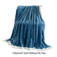 thumbnail image 3 of karymi Double-Sided Fleece Blanket 47x79in Soft Warm Throw for Sofa Bed All Season Use Multiple Colors Machine Washable Living Room Decor Wholesale Wholesale, 3 of 6