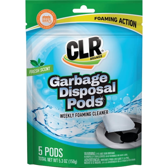 CLR Fresh & Clean Garbage Disposal Pods All Purpose Cleaner - Fresh Scent - 5 Count, 5.3 oz
