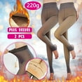thumbnail image 1 of Mikilon Collants en Molleton Uni pour Femmes, Jambes Factices Translucides, Gardent au Chaud, 1 of 8