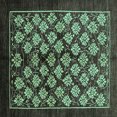 thumbnail image 1 of Ahgly Company Machine Washable Indoor Square Oriental Turquoise Blue Industrial Area Rugs, 7' Square, 1 of 4