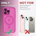 thumbnail image 2 of Magnetic for iPhone 15 Pro Max Case, [Compatible with MagSafe] [Full Camera Protection] [14FT Drop Protection] Shockproof Protective Slim Translucent Phone Case, Shocking Pink, 2 of 15